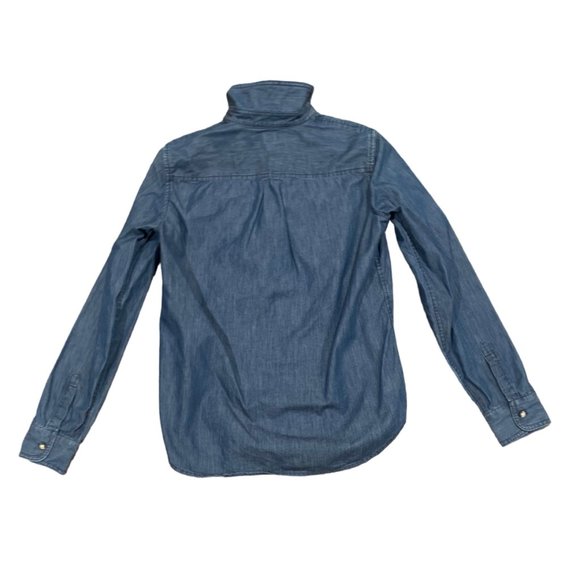 Banana Republic Blue Button-Down Denim Top, Size Small - Picture 2 of 13